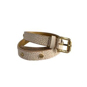 Borbonese Polyvinyl Belt with Adjustable Buckle Women Beige Belts